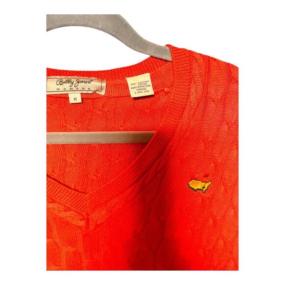 Masters Cableknit sweater women’s medium Bobby jones v-neck - Picture 3 of 11